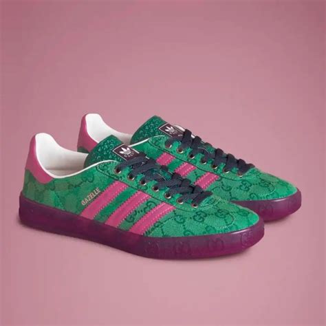 adidas x gucci gazelle green pink|Adidas X Gucci jewelry.